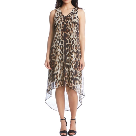 New Karen Kane Hi Low Leopard Print Dress Sz S - Picture 4 of 5